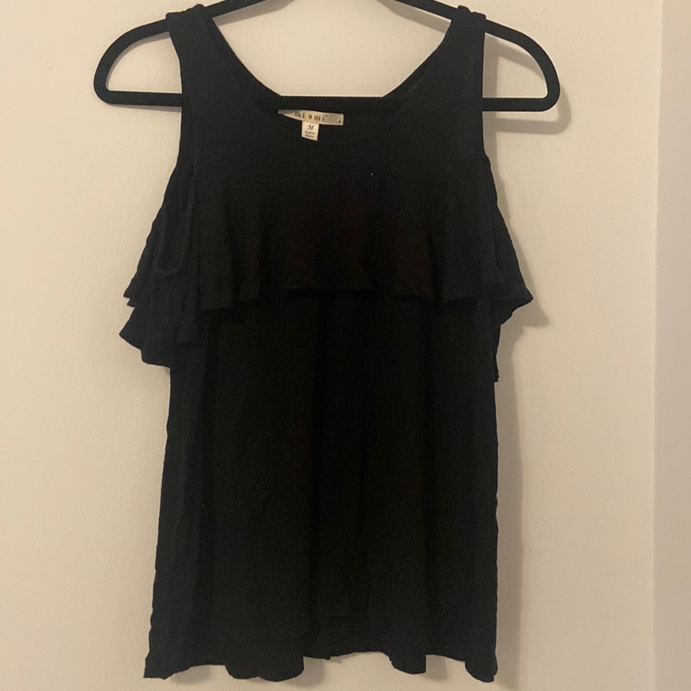 Black Cold Shoulder Francesca’s Blouse - Size Medium